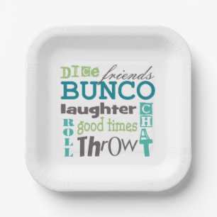 Assiettes En Carton Bunco Fun Typographie Mots
