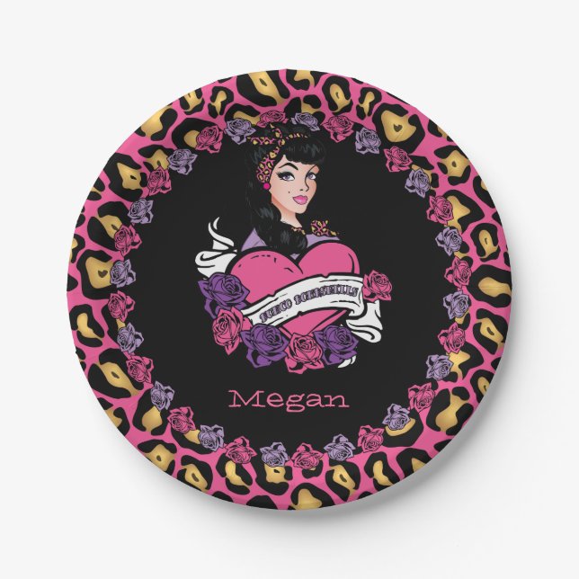 Assiettes En Carton Bunco, Pin-up, Rock-A-Billy (Devant)