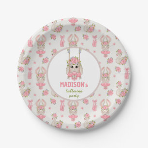 Assiettes En Carton Bunny ballerina rose vert floral fille anniversair