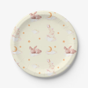 Assiettes En Carton Bunny Dreams Baby shower neutre