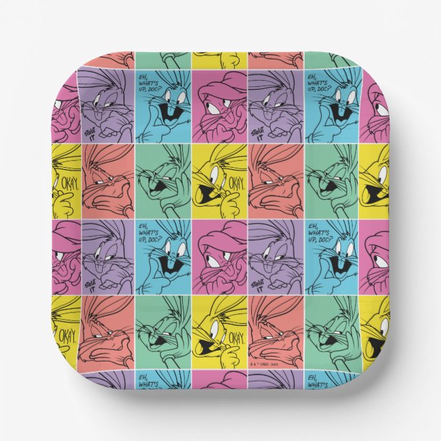 Assiettes En Carton BUNNY™ - Expressions de blocs de couleur (Recto)