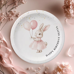 Assiettes En Carton Bunny Pastel rose Anniversaire Vaisselle à la ca