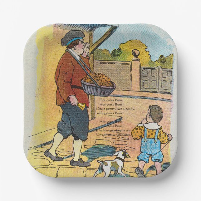 Assiettes En Carton Buns Hot-cross, Mère Goose Nursery Rhyme Photo (Recto)