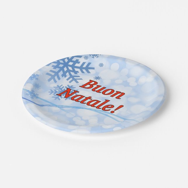 Assiettes En Carton Buon Natale ! Joyeux Noël dans le rf italien (Angle)