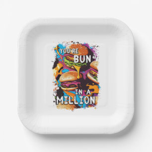 Assiettes En Carton BURGER Bun drôle dans un million de jeu de mot pou