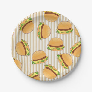Assiettes En Carton Burger mignon Imprimer Plaque en papier pour la f