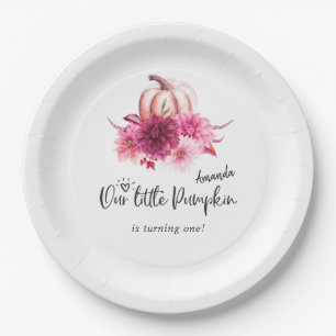 Assiettes En Carton Burgundy et Blush Automne Automne Citrouille Anniv