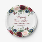 Burgundy Navy Blue Blush Floral Rustic Mariage