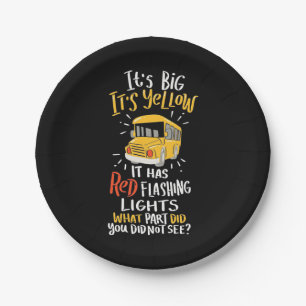 Assiettes En Carton Bus Scolaire Il Est Grand Et Jaune