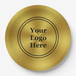 Assiettes En Carton Business Gold et Black Promotionnels Votre logo ic