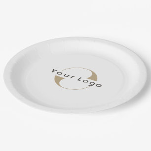Assiettes En Carton Business Modern Logo Clean Minimal Company White