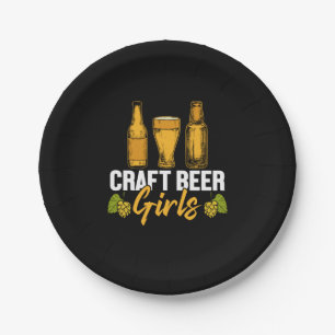 Assiettes En Carton Buveuse de bière Craft Beer Filles Anniversaire