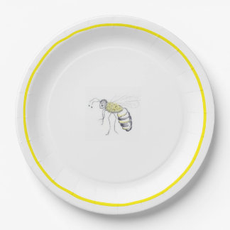 Assiettes En Carton Buzz & Bloom Paper Plates  - hand drawn bee design