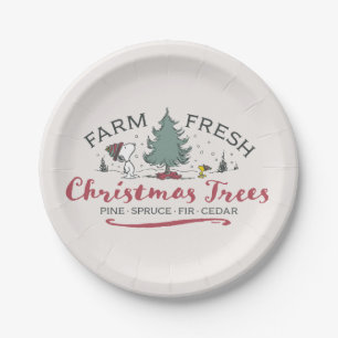 Assiettes En Carton cacahuètes Arbres de Noël frais de ferme