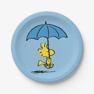 Assiettes En Carton cacahuètes Parapluie bleu Woodstock