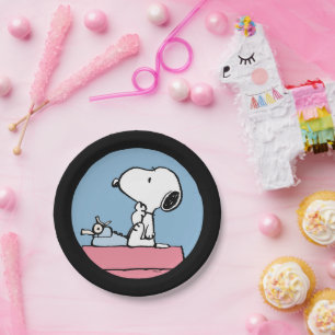Assiettes En Carton cacahuètes Snoopy à la machine à écrire