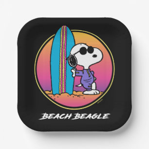 Assiettes En Carton cacahuètes Snoopy Beach Beagle