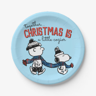 Assiettes En Carton cacahuètes Snoopy & Charlie Brown Winter Scarf