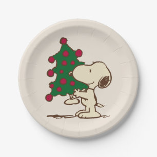 Assiettes En Carton cacahuètes Snoopy Christmas Tree