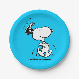 Assiettes En Carton cacahuètes   Snoopy Happy Dance