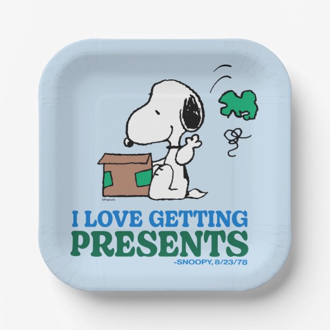 Assiettes En Carton cacahuètes | Snoopy I Love Obtenir des présentatio (Recto)