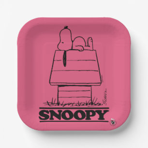 Assiettes En Carton cacahuètes   Snoopy Le Secret À La Vie