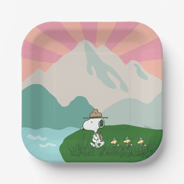 Assiettes En Carton cacahuètes | Snoopy Leader du Pack (Recto)