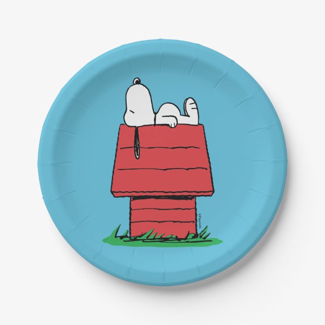 Assiettes En Carton cacahuètes | Snoopy Napping (Devant)