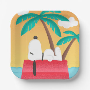 Assiettes En Carton cacahuètes Snoopy Tropical Deco Dreams