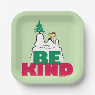 Assiettes En Carton cacahuètes   Snoopy & Woodstock Be Kind