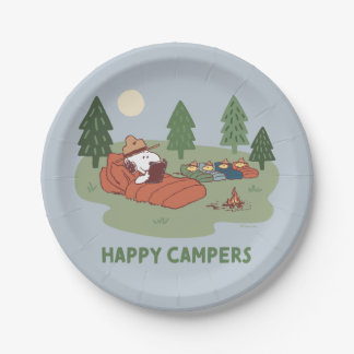 Assiettes En Carton cacahuètes | Snoopy & Woodstock Happy Campers