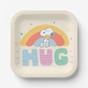Assiettes En Carton cacahuètes   Snoopy & Woodstock Hug