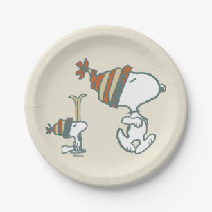 Assiettes En Carton cacahuètes Snoopy & Woodstock Ski Trip