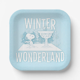 Assiettes En Carton cacahuètes   Snoopy & Woodstock Winter Wonderland