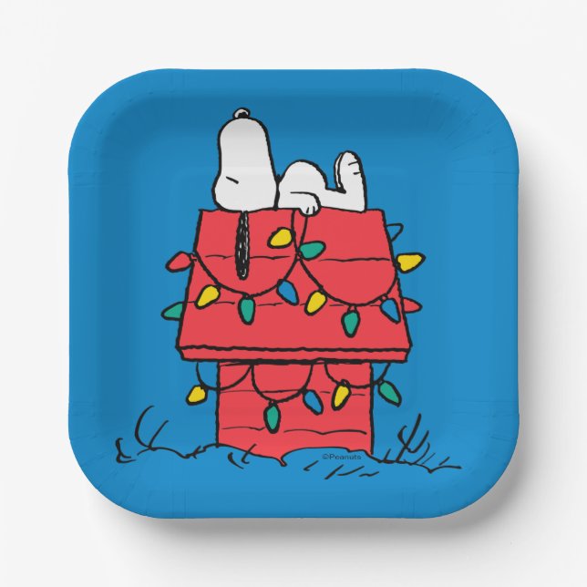 Assiettes En Carton cacahuètes | Snoopy's Dog House With Lights (Recto)