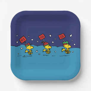 Assiettes En Carton cacahuètes Woodstock Snow Shovel Team