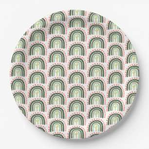 Assiettes En Carton Cactus Arc-en-ciel Orange Vert Blanc Moderne
