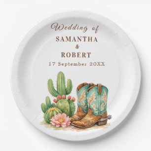 Assiettes En Carton Cactus désert Arizona Cactées Mariage Cowboy