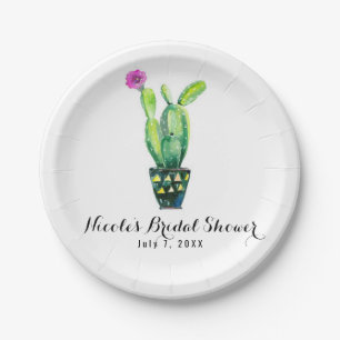 Assiettes En Carton Cactus Floral Rustique Sud-Ouest Enterrement de Vi
