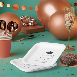 Assiettes En Carton Cadeau de Remise de Diplôme Personnalisé Moderne