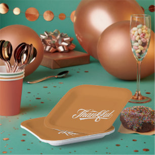 Assiettes En Carton Cadeau de Thanksgiving vintage reconnaissant d'aut