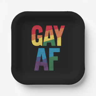 Assiettes En Carton Cadeau gay AF LGBT Fierté Mois de la fierté