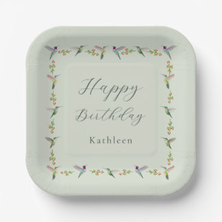 Assiettes En Carton Cadeau personnalisé pour l'anniversaire des colibr
