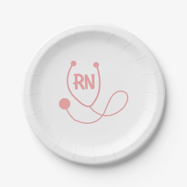 Assiettes En Carton Cadeau stéthographique rose pour infirmière autori (Devant)