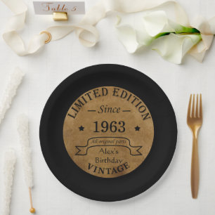 Assiettes En Carton Cadeaux personnalisés soixante vintages 60e annive