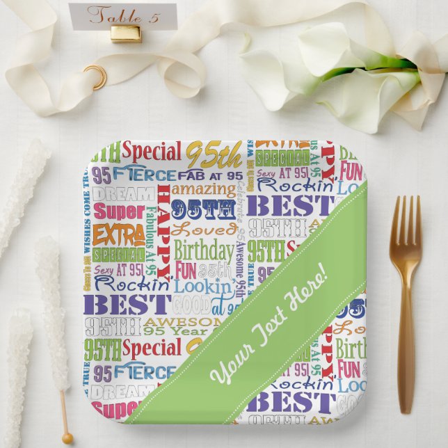 Assiettes En Carton Cadeaux Uniques Et Spéciaux 95e Anniversaire (Mariage)