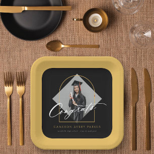 Assiettes En Carton Cadre Minimaliste avec Franges Architecturales Pho