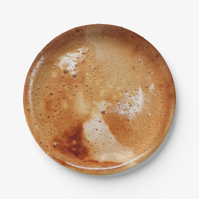Assiettes En Carton Café avec photo crème pour les amateurs de café (Devant)