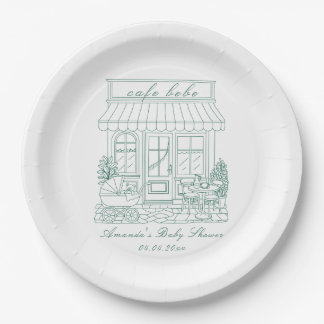 Assiettes En Carton Cafe Bebe Bonjour Baby Shower
