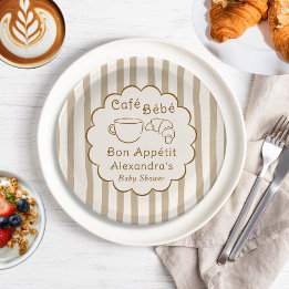 Assiettes En Carton Cafe Bebe French Coffee Personalized Baby Shower